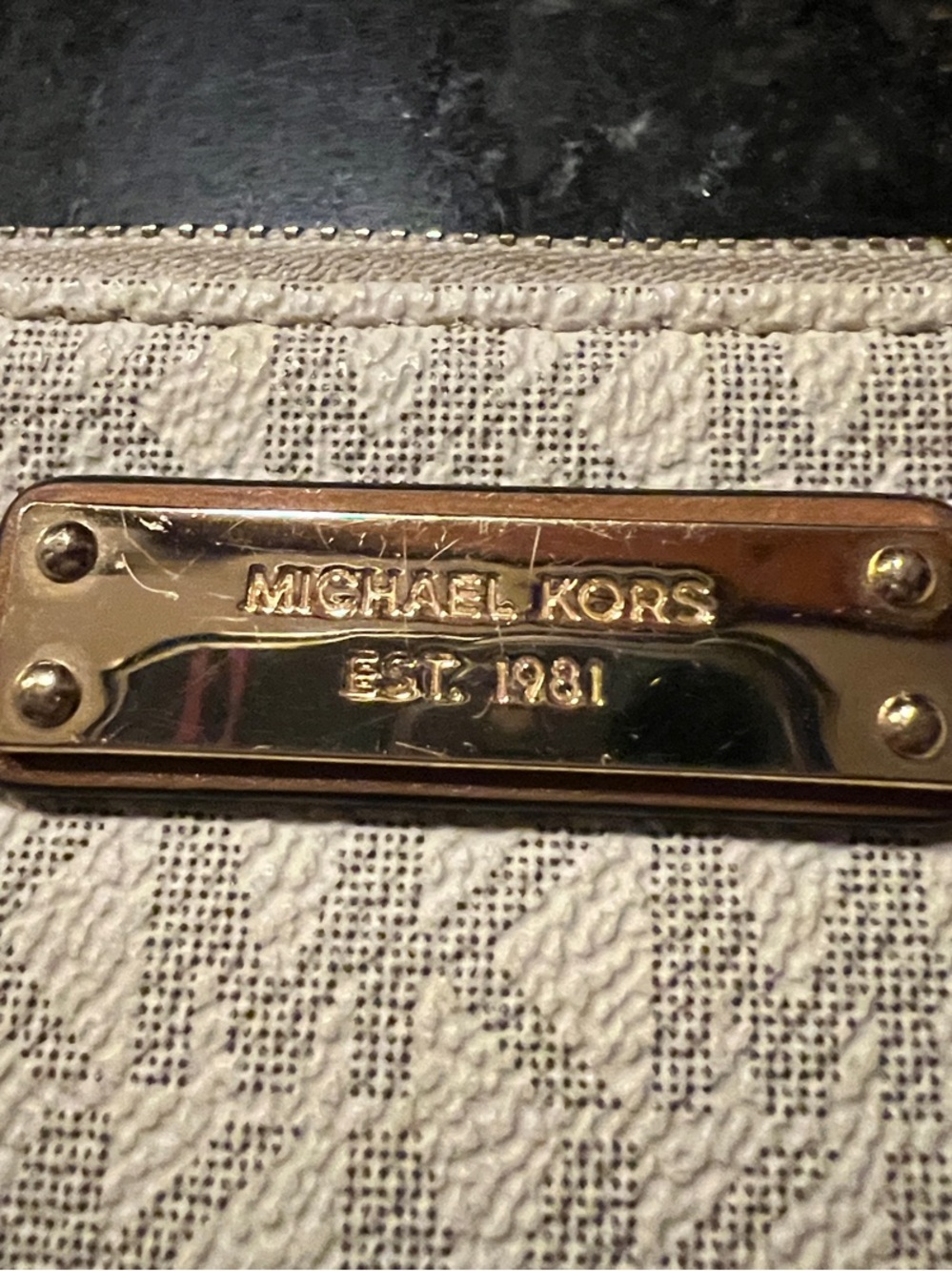 Michael Kors Beige Logo Wristlet with Brown Strap - Picture 3 of 7
